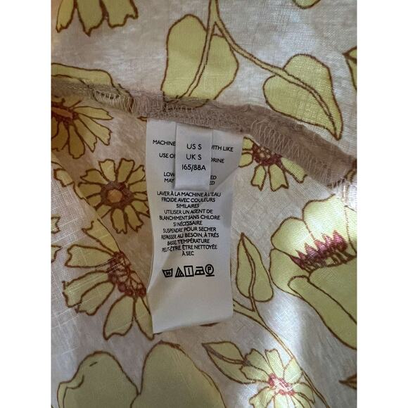 FREE PEOPLE Miss Daisy Cotton Printed Top Multicolor Petite S A001778 - Picture 11 of 12